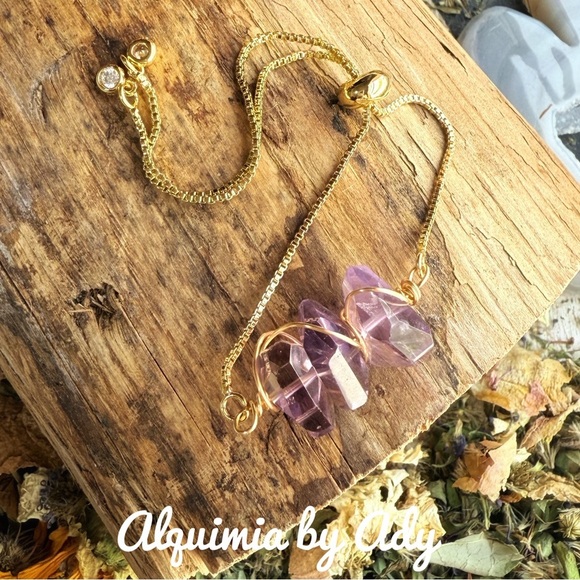 Ametrine  gold adjustable chunky bracelet - Picture 1 of 1